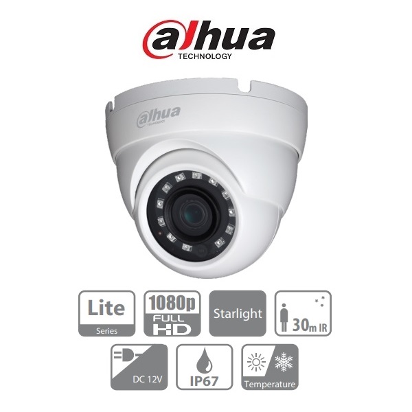 Dahua HAC-HDW1230M Turret kamera, kültéri, 2MP, 2,8mm, IR30m, ICR, IP67, DWDR  AHD/CVI/TVI/CVBS, STARLIGHT