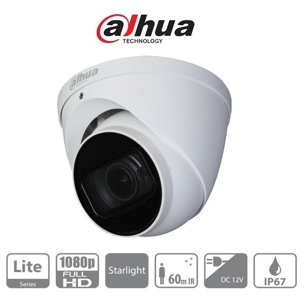 Dahua HAC-HDW1230T-Z Turret kamera, kültéri, 2MP, 2,7-12mm, IR60m, ICR, IP67, DWDR, AHD/CVI/TVI/CVBS, STARLIGHT