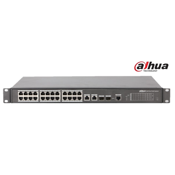 Dahua Menedzselhető PoE switch - PFS4218-16ET-240 ,16x 10/100 PoE/PoE+ (240W)+2x gigabit/SFP combo uplink,HighPoE(1,2))