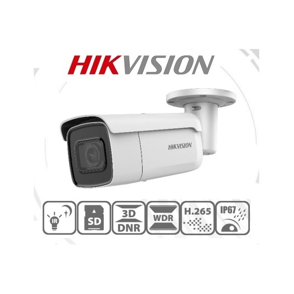 Hikvision IP csőkamera - DS-2CD2626G1-IZS (2MP, 2,8-12mm, kültéri, H265+, IP67, IR50m, ICR, WDR, SD, PoE, IK10, I/O)