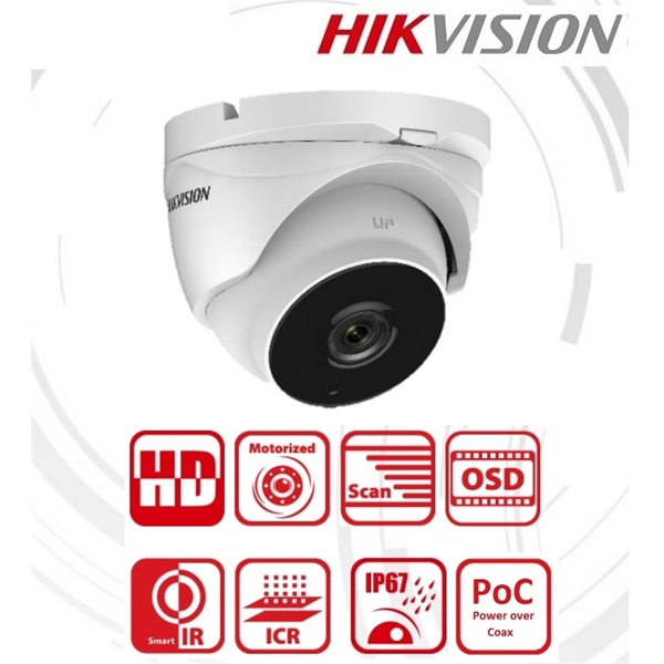 Hikvision DS-2CE56D8T-IT3ZE Turret HD-TVI kamera, kültéri, 2MP, 2,8-12mm(motor), EXIR40m, ICR, IP67, BLC, WDR, PoC