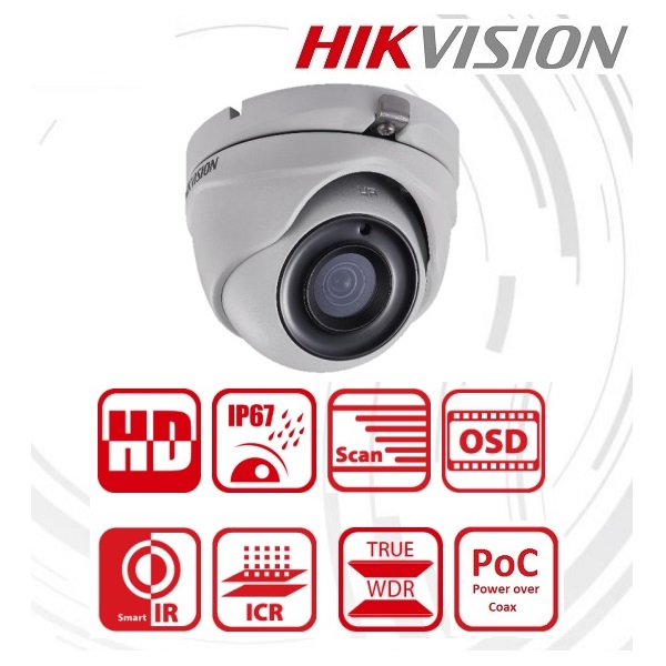 Hikvision DS-2CE56D8T-ITME Turret HD-TVI kamera, kültéri, 2MP, 3,6mm, EXIR20m, ICR, IP67, 3DNR, BLC, WDR, PoC