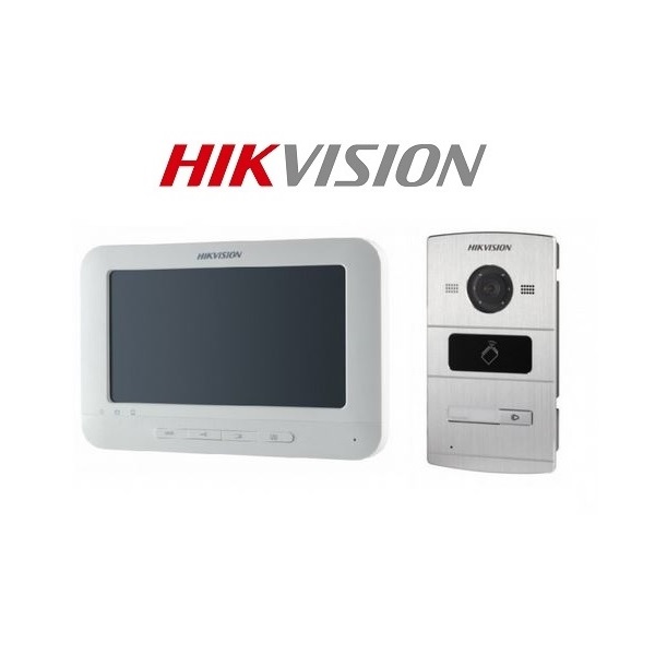 Hikvision IP kaputelefon szett - DS-KIS601 (1 lakásos, 7" LCD, 1,3MP, 12VDC)