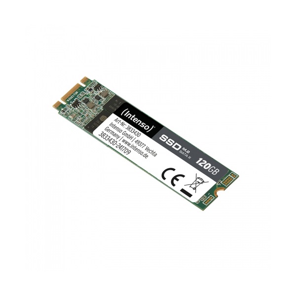 INTENSO SSD M.2 SATA III - 120GB HIGH (TLC, SATA III, Olvasás: 520 MB/s, Írás: 500 MB/s)