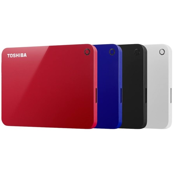 Toshiba Külső HDD 2.5" - 1TB Canvio Advance Vörös (USB3.0; ~5Gbps; NTFS/HFS+; Mac kompatibilis)